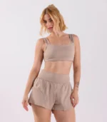 Short Duplo Atena com Bolso Nude