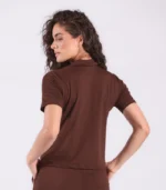 Blusa Pólo Ébero HĒRA Marrom - Imagem 4