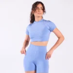 Cropped Glossy Azul HĒRA