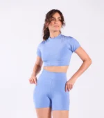 Cropped Glossy Azul HĒRA