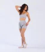 Short Duplo Lux Cinza com Bolso